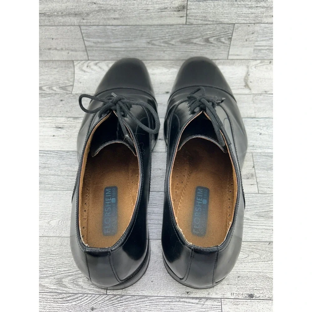 Florsheim Men Black Leather Cap‎ Toe Oxford Dress Shoes 11339-001 Size 9D